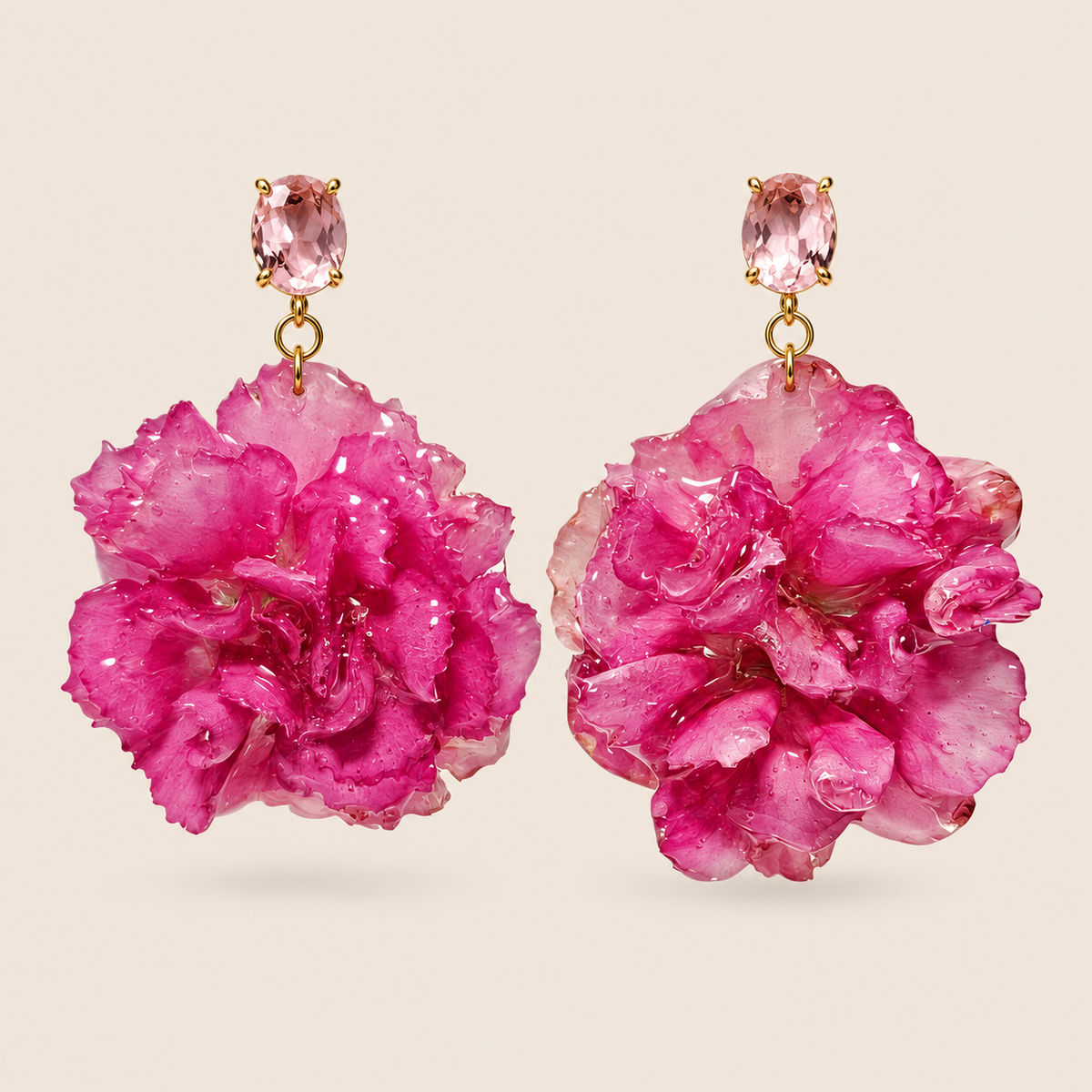 Aretes de Clavel Rosa