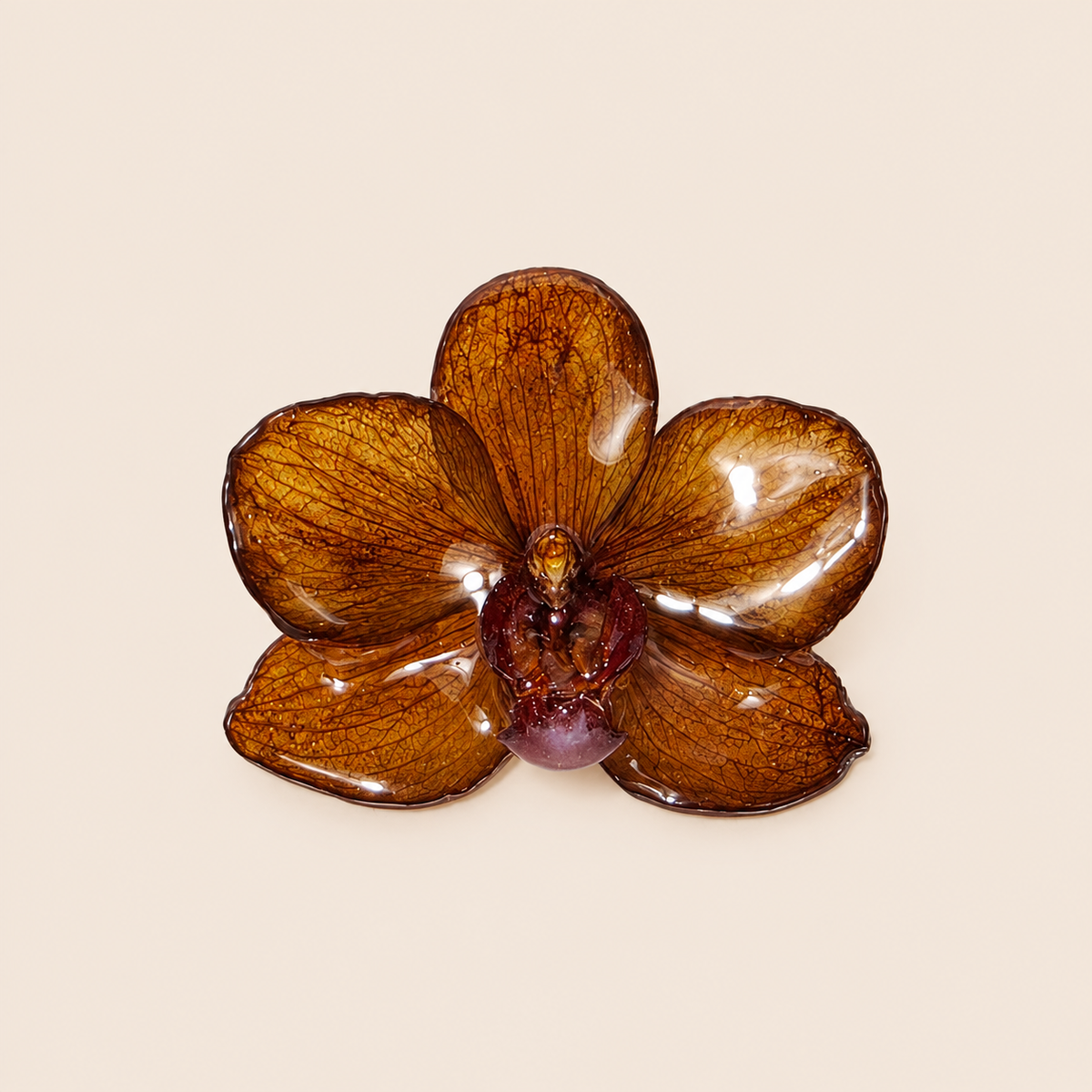 Broche Mini Orquídea Café