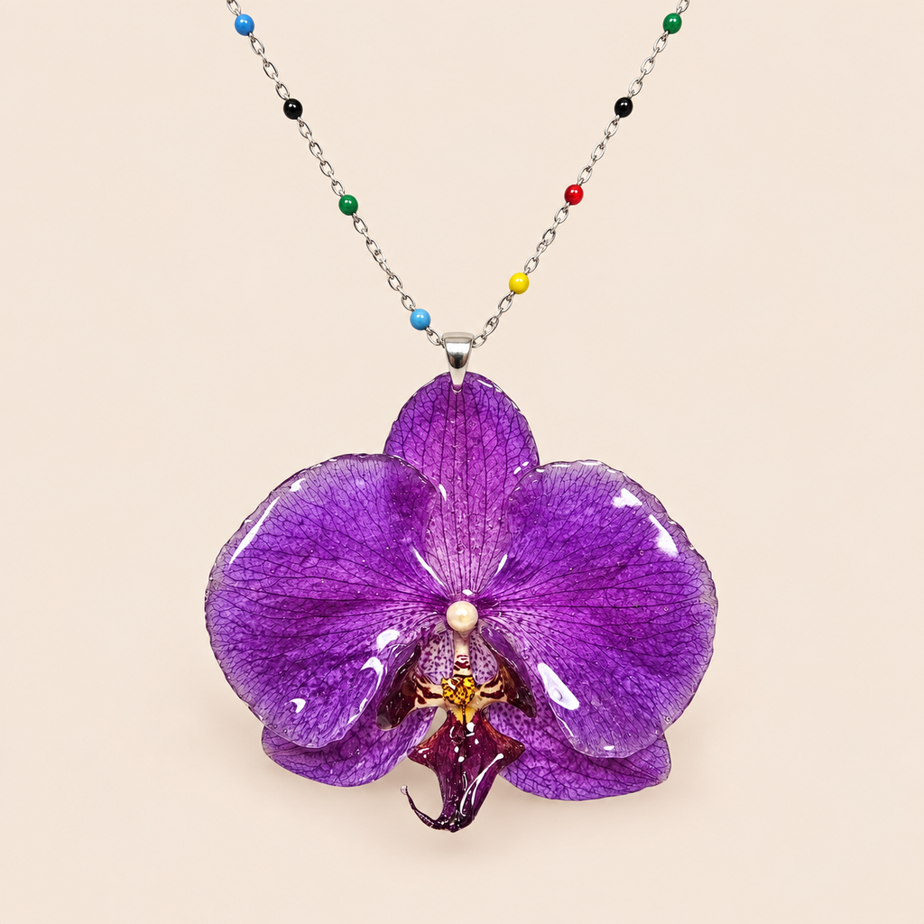 Collar de Orquídea Morada