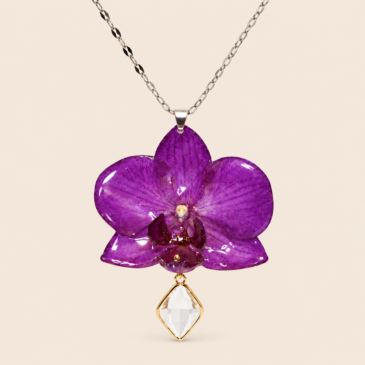 Collar de Mini Orquídea Morada