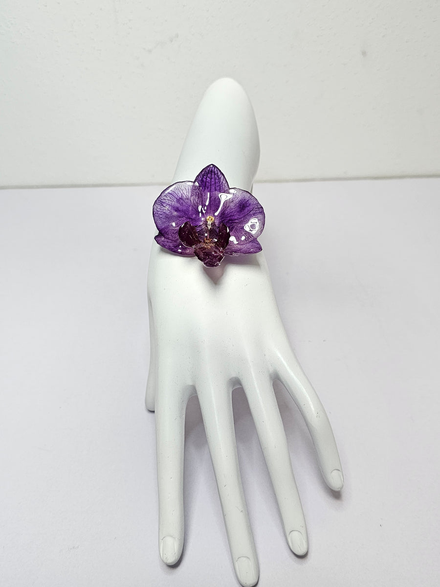 Pulsera de Mini Orquídea Morada