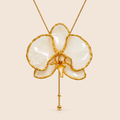 Collar de Orquídea Blanca Dorada